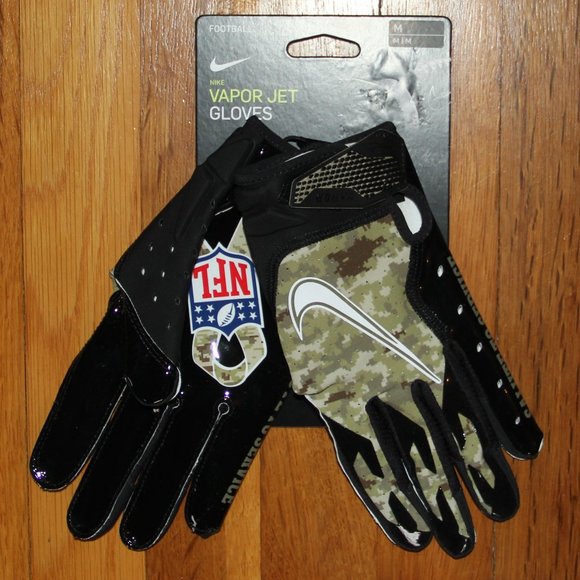 Nike Vapor Jet Salute To Service NFL Football Gloves Mens M Camo New - Picture 1 of 5
